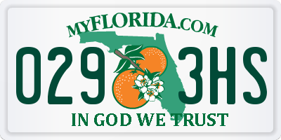 FL license plate 0293HS