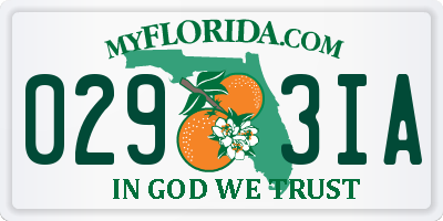 FL license plate 0293IA