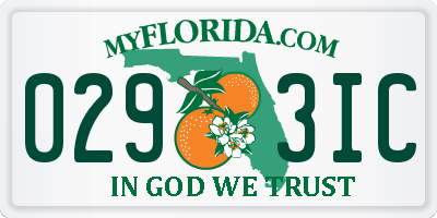 FL license plate 0293IC