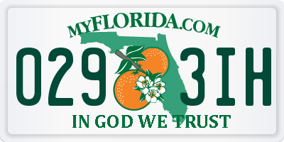 FL license plate 0293IH
