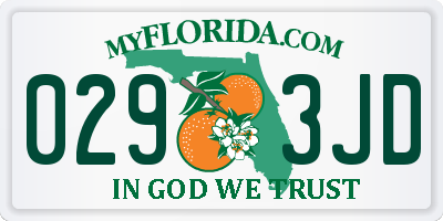 FL license plate 0293JD