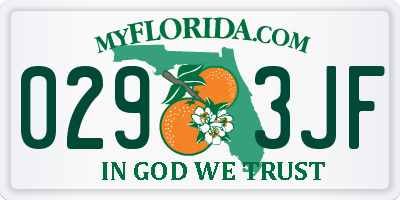 FL license plate 0293JF