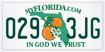 FL license plate 0293JG