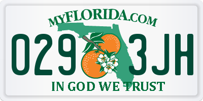 FL license plate 0293JH