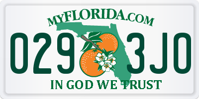 FL license plate 0293JO