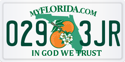 FL license plate 0293JR