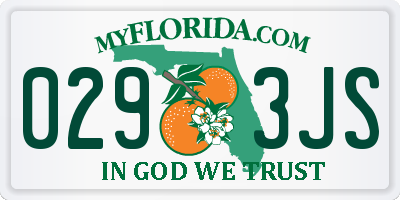 FL license plate 0293JS