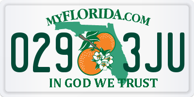 FL license plate 0293JU