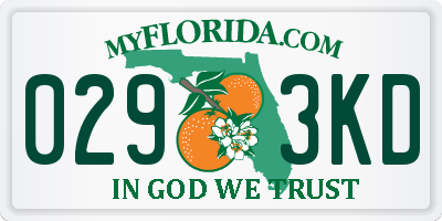 FL license plate 0293KD