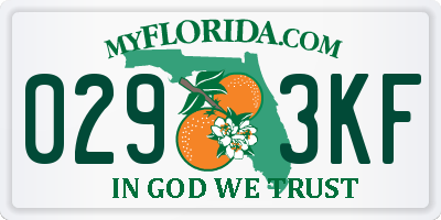 FL license plate 0293KF