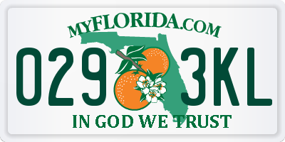 FL license plate 0293KL