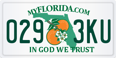 FL license plate 0293KU