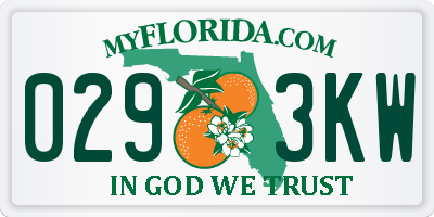 FL license plate 0293KW