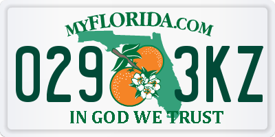 FL license plate 0293KZ