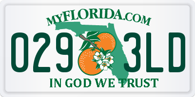 FL license plate 0293LD