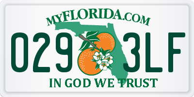 FL license plate 0293LF