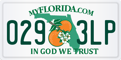 FL license plate 0293LP