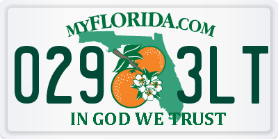 FL license plate 0293LT