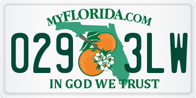 FL license plate 0293LW