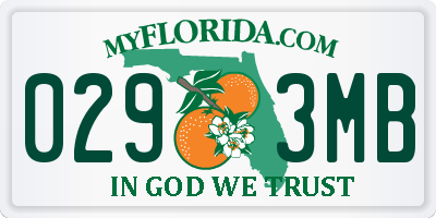 FL license plate 0293MB