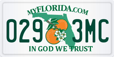 FL license plate 0293MC