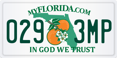 FL license plate 0293MP