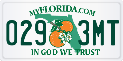 FL license plate 0293MT