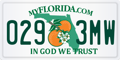 FL license plate 0293MW