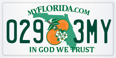 FL license plate 0293MY