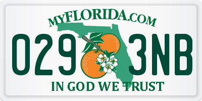 FL license plate 0293NB