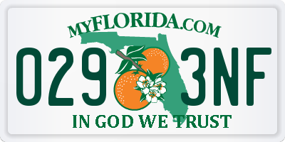 FL license plate 0293NF