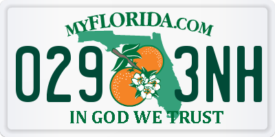 FL license plate 0293NH