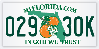 FL license plate 0293OK