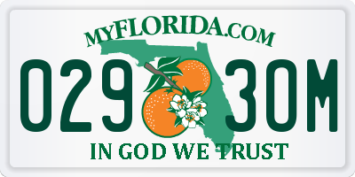FL license plate 0293OM