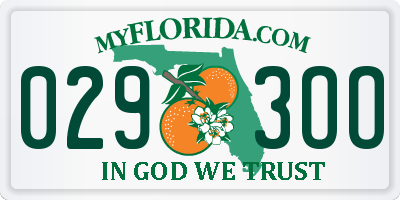 FL license plate 0293OO