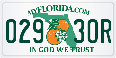 FL license plate 0293OR