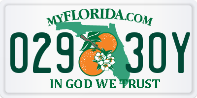 FL license plate 0293OY