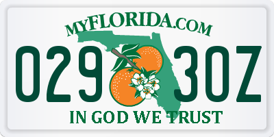 FL license plate 0293OZ
