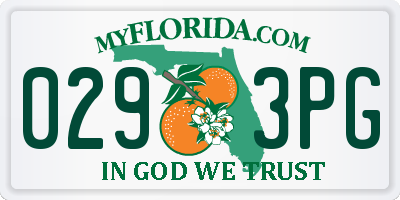 FL license plate 0293PG