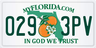 FL license plate 0293PV