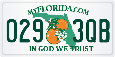 FL license plate 0293QB
