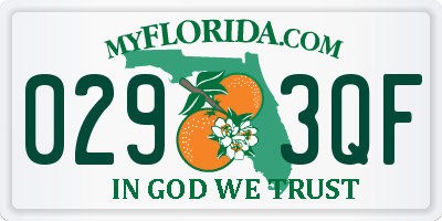 FL license plate 0293QF