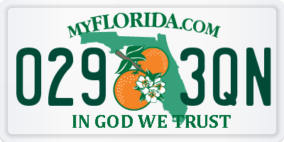 FL license plate 0293QN