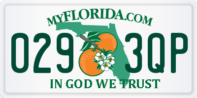 FL license plate 0293QP