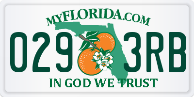 FL license plate 0293RB