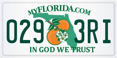 FL license plate 0293RI