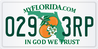 FL license plate 0293RP