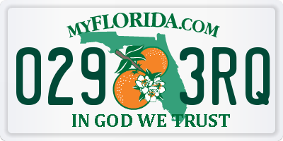 FL license plate 0293RQ