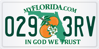 FL license plate 0293RV
