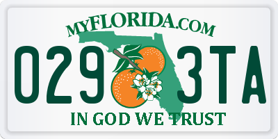 FL license plate 0293TA